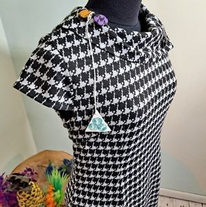Mod retro dress geo houndstooth